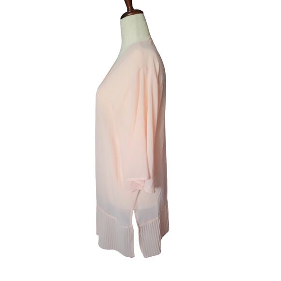 New‎ Directions one size fits like 2XL LIGHT pink cardigan Shear pleated bottom - Picture 6 of 6